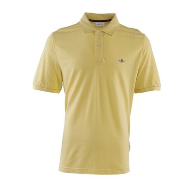 GANT Herren Poloshirt Gelb Kurzarm Baumwolle Logo Stickerei Gr. L
