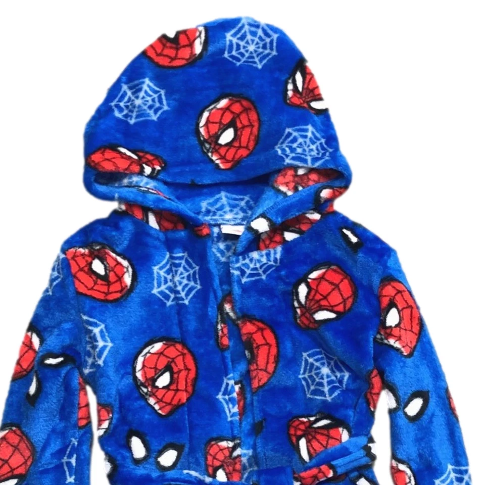 Bata de baño Spider-Man de felpa azul polar abrigo de casa Spiderman para niños Foto 2 de 2