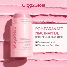 Glad2Glow Pomegranate Niacinamide Brightening/Acne/Pore Clay masker muka Mask