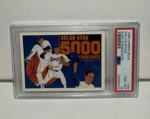 1990 Upper Deck Nolan Ryan 5000 Strikeouts Auto /1989 Hand Numbered Beauty PSA 8