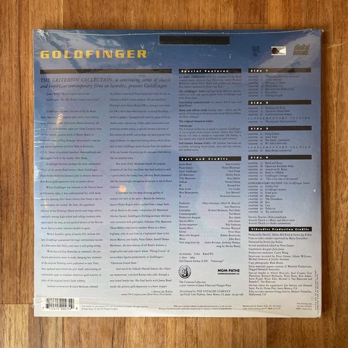 James Bond Goldfinger Criterion Collection Special Edition LaserDisc NEW SEALED! - Picture 2 of 7