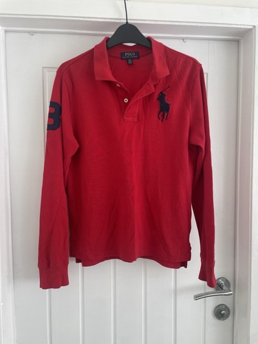 POLO RALPH LAUREN Boys Classic Fit Polo Shirt 14-15 Years Large Red - Picture 7 of 12
