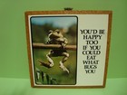 Vintage 1977 Monkeydoin's Wall Plaque Sign " Happy To Eat What Bugs You " — photo 1