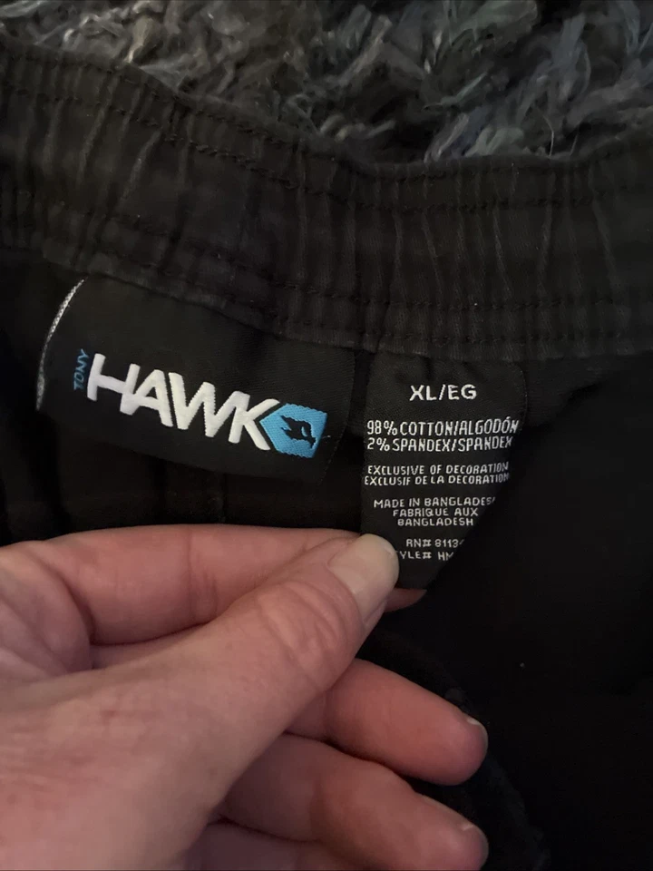 Pantalones cargo Tony Hawk de microfibra negros azabache para niños/adolescentes, talla XL Foto 4 de 4