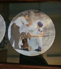 RARE Glenn Green vintage baseball plates Mounted In Unique Felt Shadow Box... — photo 3
