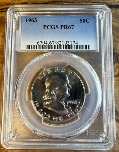 1963 Proof Franklin Half Dollar,PCGS Graded PF67. FREE SHIPPING.