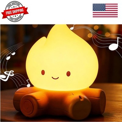 Campfire Night Light, Portable Flame Lamp with White Noise, Cute Silicone Fla...