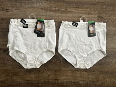 Bali Tummy Solutions L White Shaping Briefs Tummy Control 3 Pair NWT