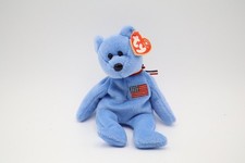 Ty Beanie Baby  America  Bear 2002 9/11 Memorial Red Cross Tag USA Flag Plush