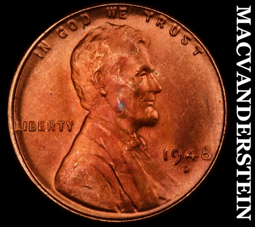 1948-D Lincoln Wheat Cent- Choice Gem Brilliant Uncirculated Luster #J1796