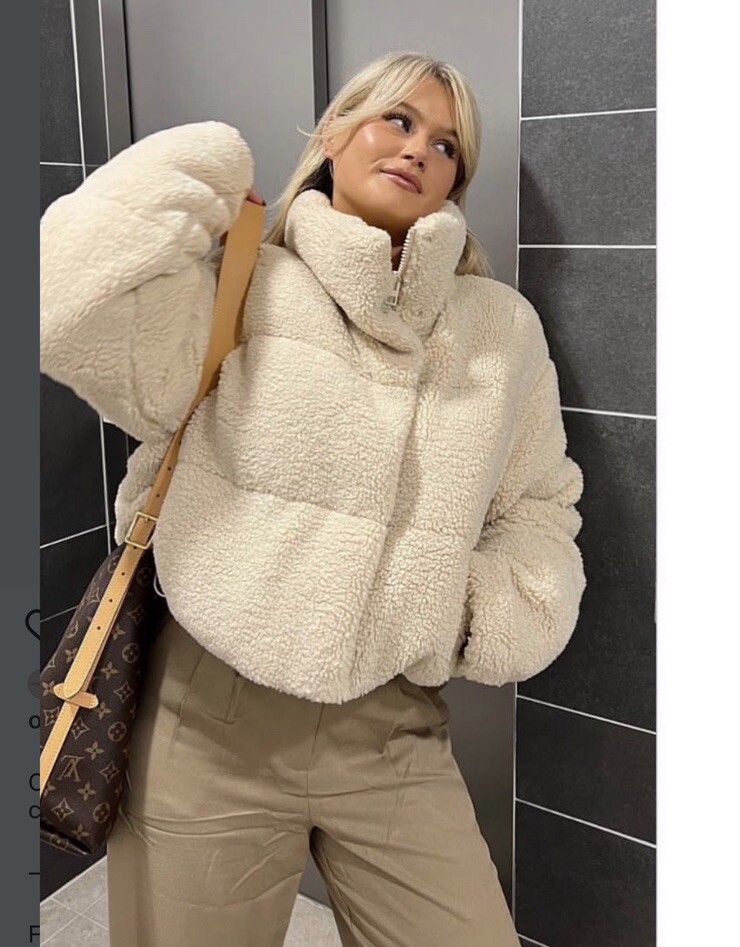 Zara BRAND NEW FAUX SHEARLING PUFFER ANORAK SIZE small