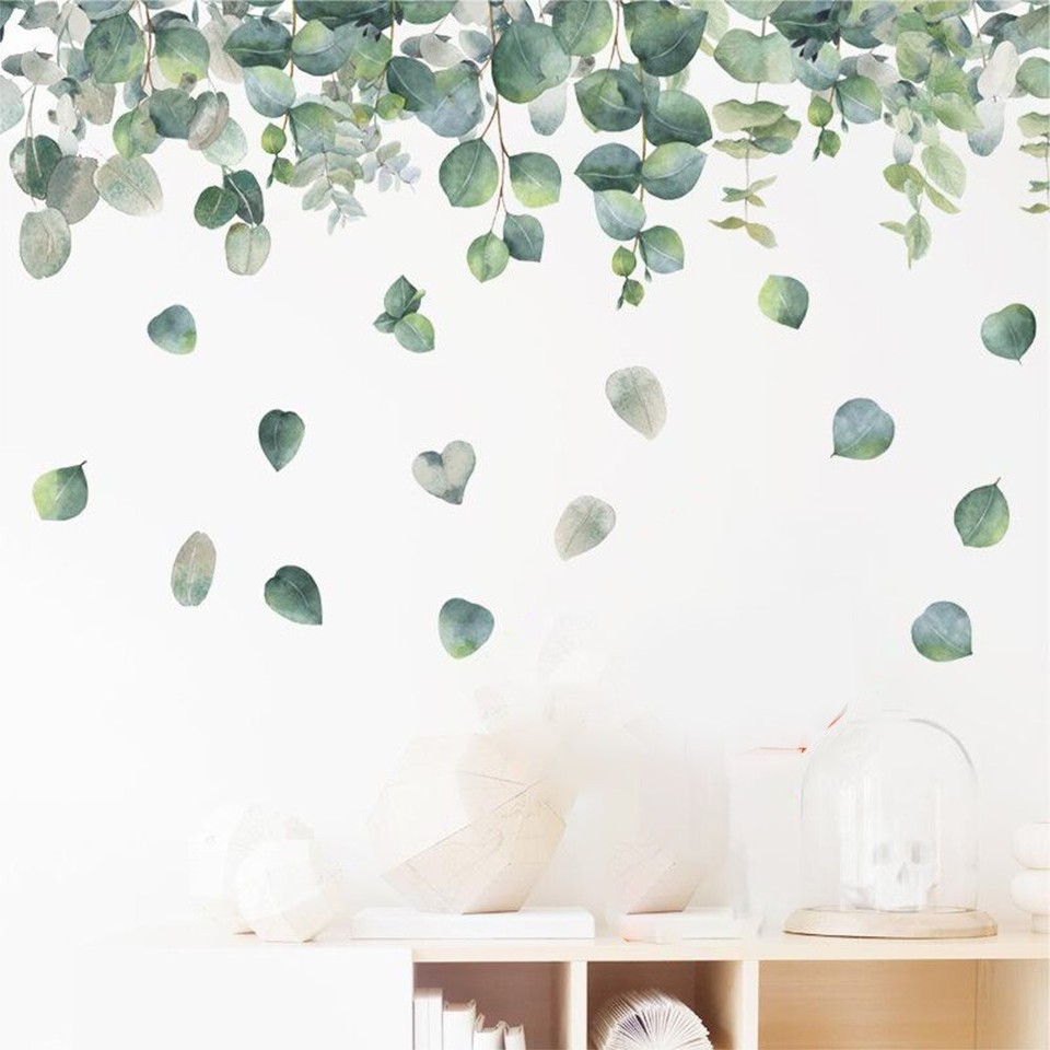 Chic Rainforest Plant Green Leaves Wall Stickers for Stylish Home Decor