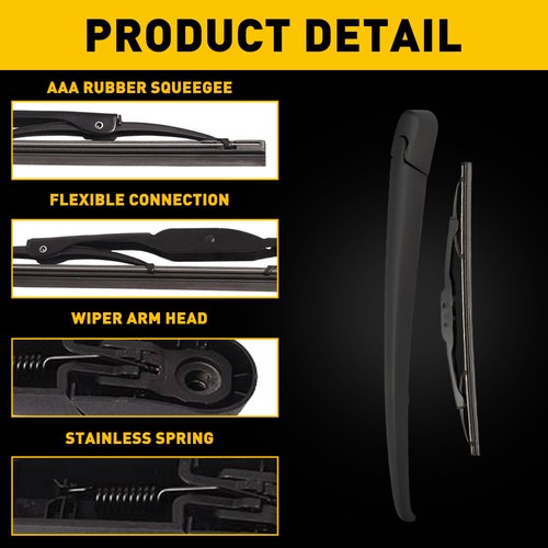 For Kia Sportage 2005-2010 Rear Windshield Wiper Arm w/ Blade Set 988111F001 EAG - Picture 8 of 12