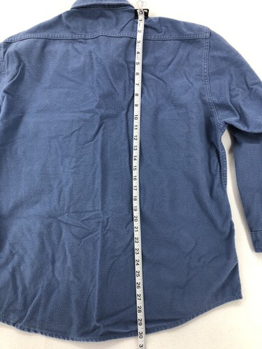 VTG Gander Mountain Solid Blue Flannel Mens Size XL Button Front Shirt - 第 10/11 張圖片