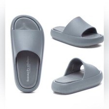 NEW J/SLIDES Gray Eva Squish Beach Slides Women s Size 9M