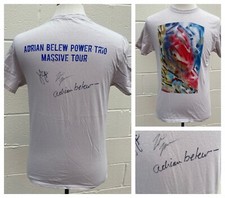 ADRIAN BELEW POWER TRIO MASSIVE TOUR T-SHIRT W/ AUTOGRAPHS ADULT SIZE S SMALL