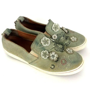 olive green slip on shoes