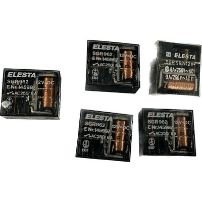 Relais 12V Dc AC250/8A - elesta - SGR962 Set Aus 5 Einheiten