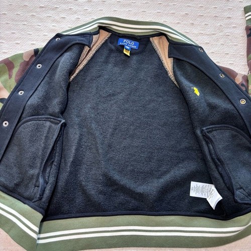 POLO RALPH LAUREN Camo Fleece Baseball Jacket Size M (10-12) - Picture 5 of 11