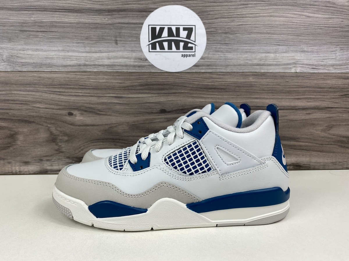 Nike Air Jordan 4 Off White Military Blue Black (PS) BQ7669 141
