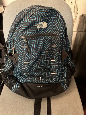 The North Face WAT Backpack Daypack School Bag, Blue/Black Zig Zag Pattern