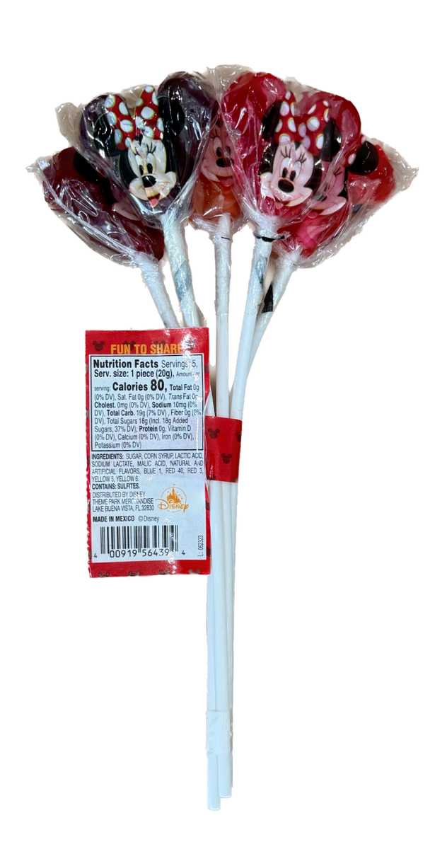 Disney Parks Candy Minnie Lollipops Orange Grape Cherry Wild Berry Bubble  Gum