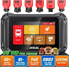 ANCEL V5 HD Heavy Duty Truck Scanner Bidirectional Diesel Diagnostic DPF Regen