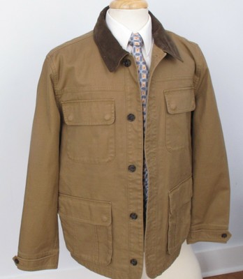 J Crew Barn Jacket Coat Brown Size Large Cotton Duck Flannel