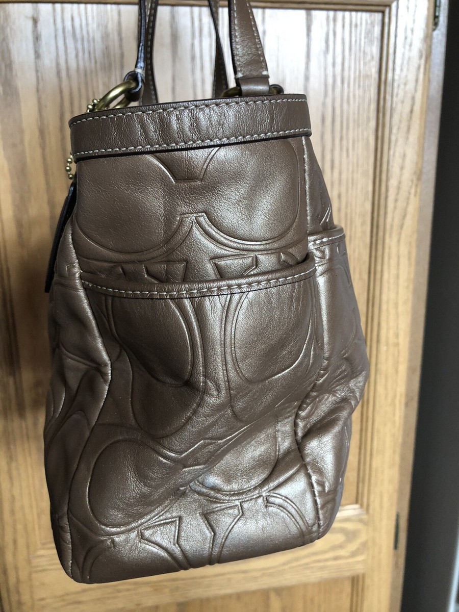 Coach F20742 Gallery Embossed Signature C Copper Leather Coach F20742 Gallery Embossed Signature C Copper Leather