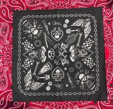 Born To Lose 21"x21" Bandanna USA Made Bikers to Hikers Under Helmet Liner Craft