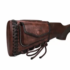 Leather Recoil Pad Rifle Cheek Rest  Stock Cover Knife Sheath Pouch-Xmas Gift