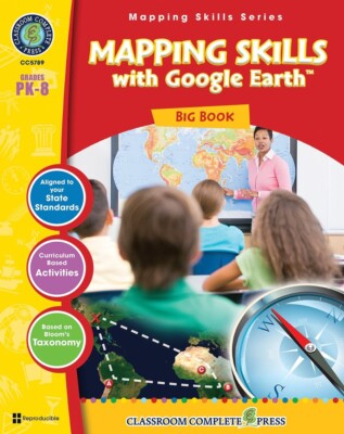 Mapping Skills with Google Earth - Big Book (PK-8) Paul Bramley New Free Ship