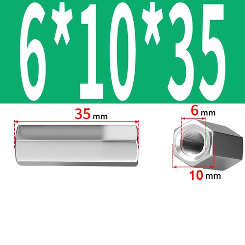 M3 M4 M5 M6 - M24 A2 EDELSTAHL SECHSKANT VERBINDER MUTTERN GEWINDESTANGENKUPPLUNGEN - Bild 36 von 88