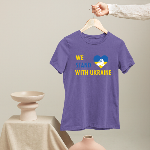 We Stand with Ukraine T-Shirt Humanity Supports Love Freedom Peace Heart Gifts - Picture 10 of 23