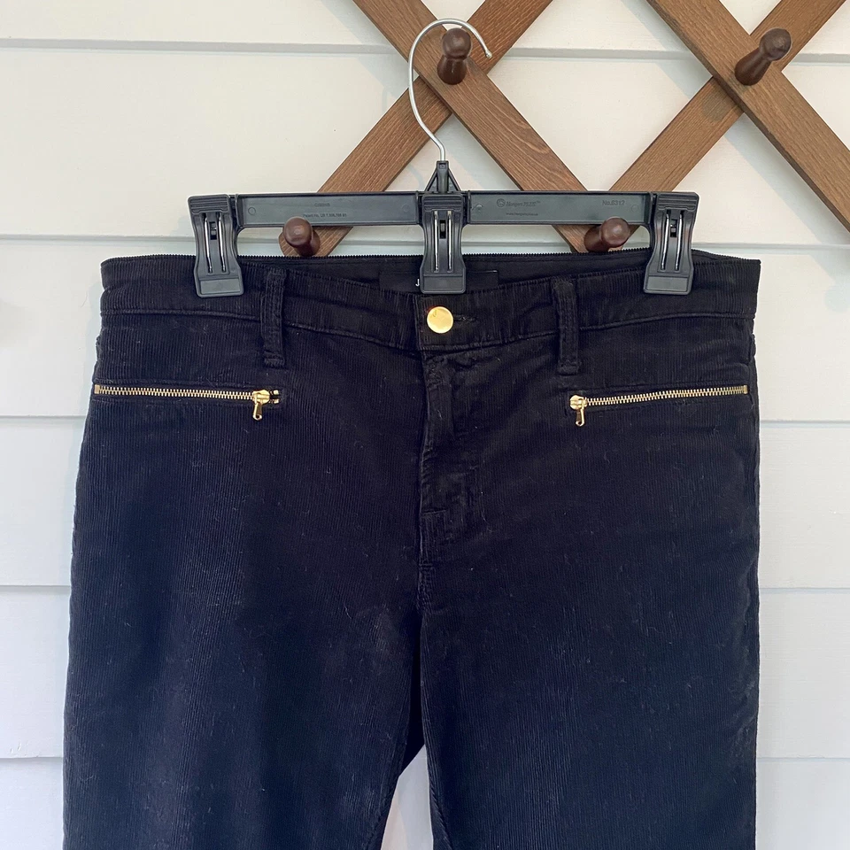 Pantalones ajustados negros J Brand Iselin con cordón talla 29 detalle de cremallera al tobillo suaves elásticos Foto 2 de 4