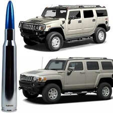 Chrome With Blue Tip 50 Cal Bullet Antenna For Hummer H2 And H3 Billet Aluminum Chrome With Blue Tip 50 Cal Bullet Antenna For Hummer H2 And H3 Billet Aluminum