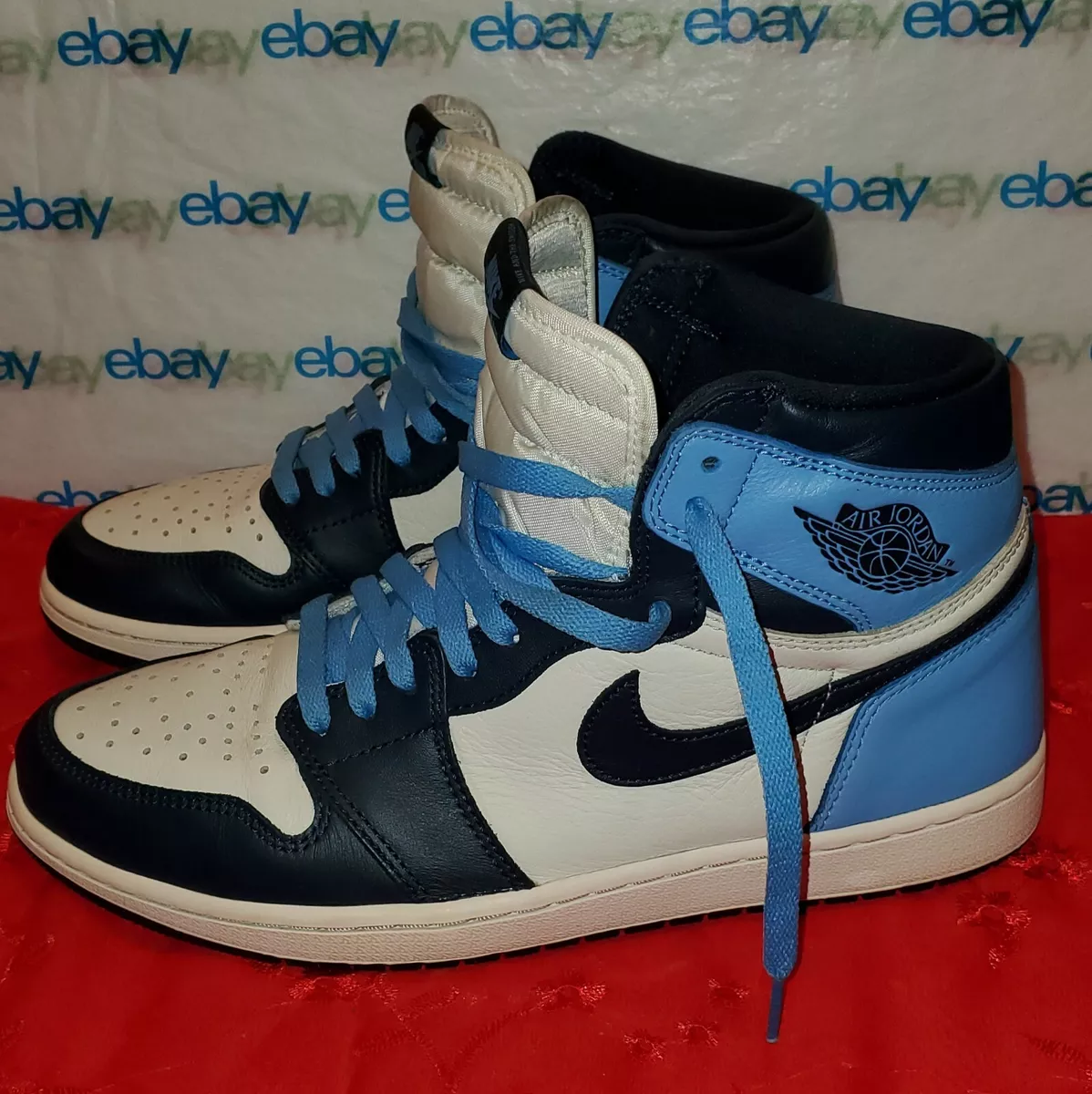 AIR JORDAN 1 RETRO HIGH OG 555088-140 Sail Obsidian University Blue Mens  Size 10