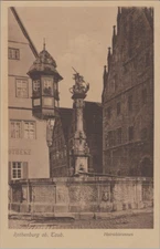Rothenburg ob Taub Hetrichbronnen  Postcard Unposted Linen
