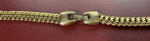 Vintage Napier Gold Tone Herringbone Link Chain Necklace 24” Long 7mm Wide - Picture 5 of 6