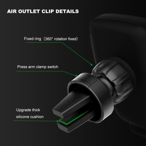 Fast Wireless Car Charger Mount Gravity Car Holder For iPhone 14 13 Pro 12 XS XR - Picture 6 of 11