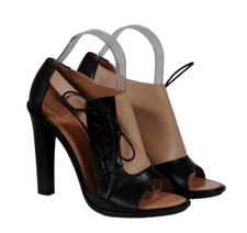 Celine Phobe Philo Cutout Lace Up Sandal US9 EU39 Black Nude Leather Heels