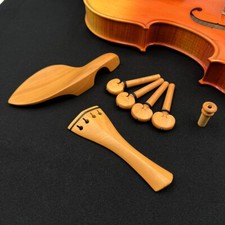 Violin Fittings 5 Sets boxwood,pegs,tailpiece,chinrest, endpin,violin parts