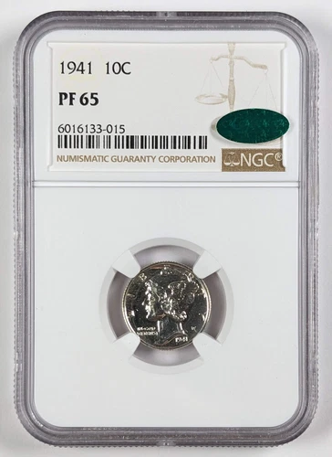 1941 Mercury Silver Dime NGC PF 65 CAC