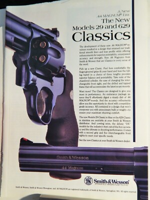 SMITH & WESSON 29 & 629  HANDGUN ORIGINAL VTG 1992 ADVERTISEMENT