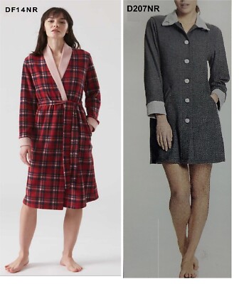 VESTAGLIA DA CAMERA DONNA FELPA IN COTONE CALDO INVERNALE