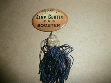 Vntg Metal Pinback Camp Curtin Harrisburg PA JR High School Football Booster 
