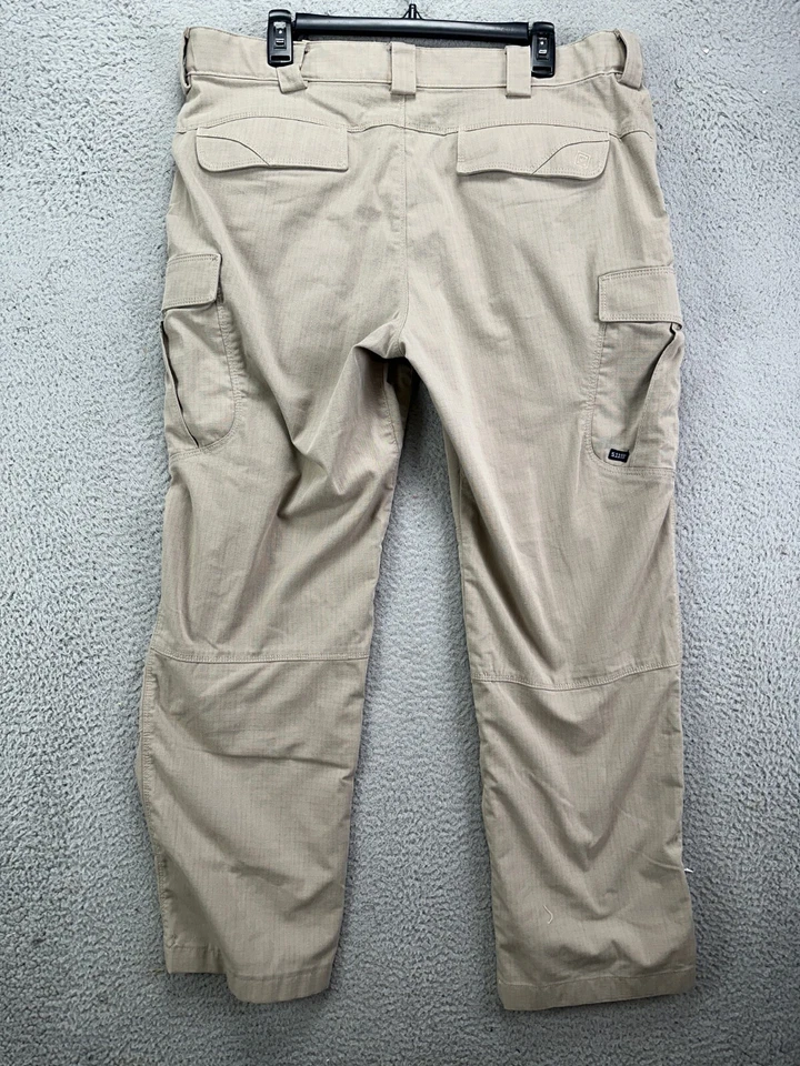 Pantalones tácticos 5.11 para hombre 38X34 bronceados carga policía militar pierna recta preparador Foto 3 de 4