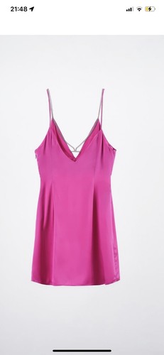 Pink silk dress with chain Size m 100% silk zara - Picture 5 of 7