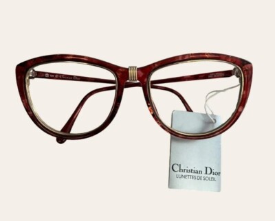 Dior Designer NUR RAHMEN Brille kann Sonne/Vision Vintage 80er Kristall Neu mit Etikett