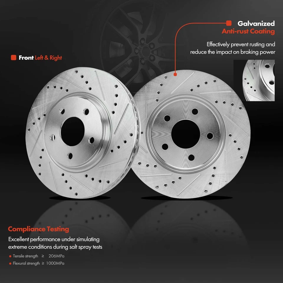 Rotores de freno delanteros perforados y pastillas + cojinete de cubo para Chevy HHR Malibu Pontiac G6 Foto 4 de 4